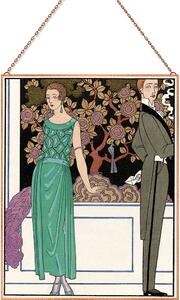 George Barbier - La Premiere üvegkép, falikép