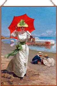 Fabio Cipolla - The Red Umbrella üvegkép, falikép