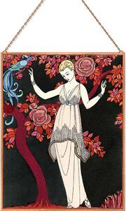 George Barbier - L’Arbre de science Robe-du soir de Doeuillet üvegkép