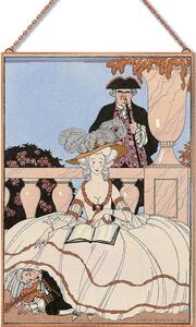 George Barbier - La Leçon bien apprise üvegkép, falikép