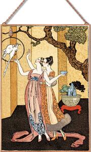 George Barbier - La guirlande des mois üvegkép, falikép