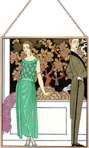 George Barbier - La premiere imprudence Robe du soir de Beer üvegkép
