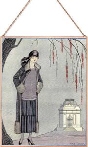 George Barbier - Le Belvédère Robe-Manteau de Worth üvegkép, falikép