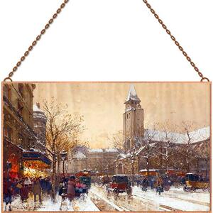 Eugène Galien-Laloue - Boulevard Saint Germain Paris üvegkép, falikép