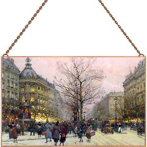 Eugène Galien-Laloue - Les Grands Boulevards Paris üvegkép, falikép