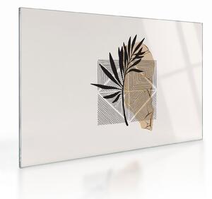 Üveg kép - Absztrakció trópusi levelekkel N⁰1 (70x50 cm)