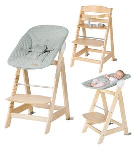 Világoszöld-natúr színű etetőszék Style Born Up 2in1 – Roba