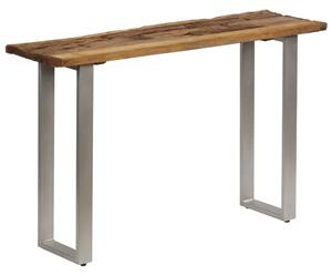 Újrahasznosított fa és acél konzolasztal 120 x 35 x 76 cm