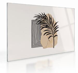 Üveg kép - Absztrakció trópusi levelekkel N⁰3 (70x50 cm)