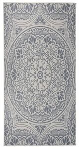 Kék mintás lapos szövésű kültéri szőnyeg 100 x 200 cm