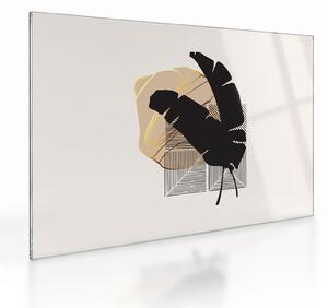 Üveg kép - Absztrakció trópusi levelekkel N⁰4 (70x50 cm)
