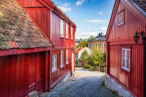 Fotográfia Damstredet Street Oslo Old Town Norway, Mlenny