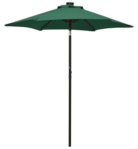 VidaXL zöld alumínium napernyő LED-világítással 200 x 211 cm