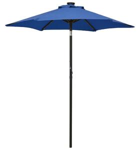 VidaXL azúrkék alumínium napernyő LED-világítással 200 x 211 cm