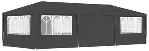Antracitszürke rendezvénysátor oldalfalakkal 4 x 9 m 90 g/m²