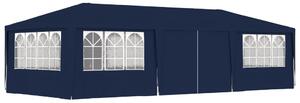 Kék rendezvénysátor oldalfalakkal 4 x 9 m 90 g/m²