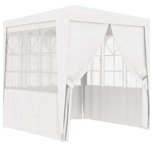 Fehér rendezvénysátor oldalfalakkal 2,5 x 2,5 m 90 g/m²