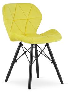 PreHouse LAGO Velvet szék - sárga / fekete lábak