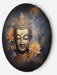 Gario Kerek vászonkép Arany Buddha és virágok Méret: 40 x 40 cm