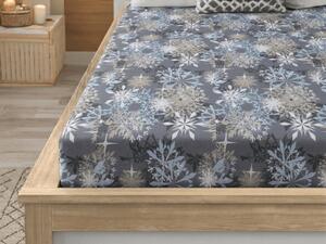 Mikroszálas lepedő SNOWFLAKE kékesszürke 90x200 cm