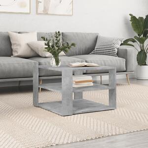 Betonszürke szerelt fa dohányzóasztal 59,5 x 59,5 x 40 cm