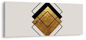 Kép - Absztrakció arany és fehér N⁰1 (120x50 cm)