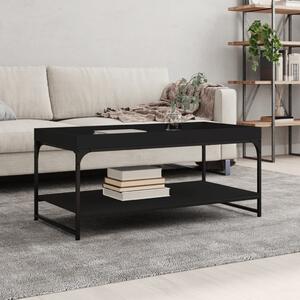 Fekete szerelt fa dohányzóasztal 100 x 49 x 45 cm