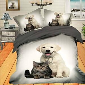 CAT és DOG fotó ágynemű 200x220cm 200x220 cm 6 szett csomag Ágynemű mérete: 200x220 cm, A csomag tartalma: 6 Készletcsomagolás