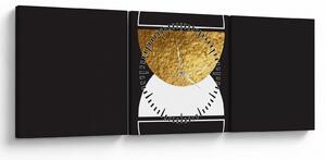 Kép - Absztrakció arany és fekete N⁰2 (órával) (90x30 cm)