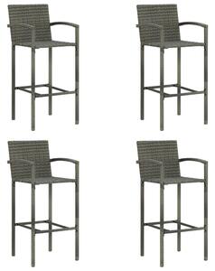 4 db szürke polyrattan bárszék