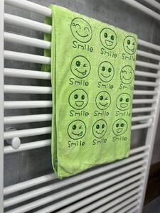 Gyorsan száradó törülköző Smiley zöld A törülközők mérete: 35x75 cm
