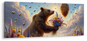 Kép - Medve és méhek (120x50 cm)