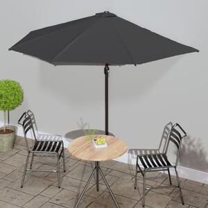 VidaXL antracit féloldalas erkély napernyő alumíniumrúddal 300x155 cm