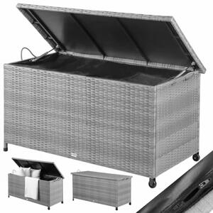 RICCO polyrattan tárolódoboz, 117x53x60cm, szürke Casaria