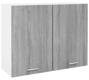 Szürke sonoma színű szerelt fa függőszekrény 80x31x60 cm