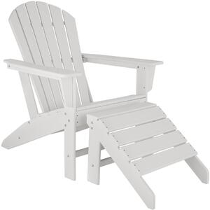 Tectake 404610 kerti szék lábtartóval adirondack kivitelben - fehér