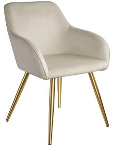 Tectake 404623 marilyn bársony kinézetű székek, arany színű - krém/arany