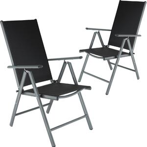 Tectake 401633 2 alumínium kerti összecsukható szék - fekete/antracit
