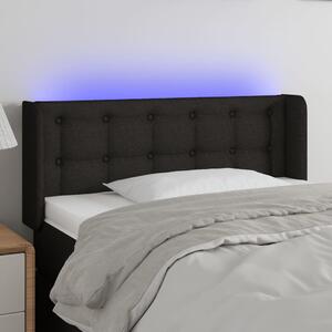 Fekete szövet LED-es fejtámla 103 x 16 x 78/88 cm