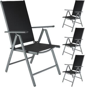 Tectake 401634 4 alumínium kerti összecsukható szék - fekete/antracit