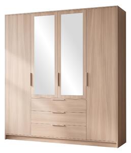 Gardróbszekrény Ophdome 115, Laminált forgácslap, 200x196x58cm, Tölgy