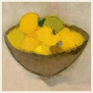 Festmény reprodukció Lemons (Still Life in Yellow / Square) - Helene Schjerfbeck, (40 x 40 cm)