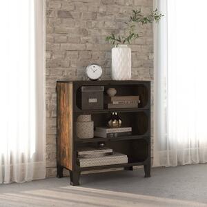 Rusztikus barna fém és MDF tárolószekrény 72 x 36 x 82 cm