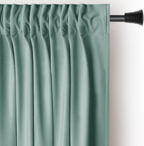 Világoszöld bársony dimout (részleges sötétítő) függöny 140x245 cm Pleat – Restilo