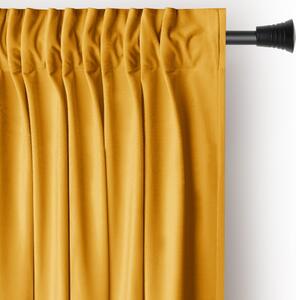 Sárga bársony dimout (részleges sötétítő) függöny 140x245 cm Pleat – Restilo