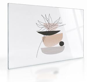 Üveg kép - Vonal művészeti virágok N⁰1 (70x50 cm)