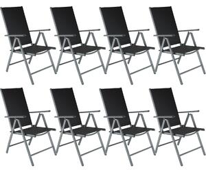 Tectake 404367 8 alumínium kerti összecsukható szék - antracit
