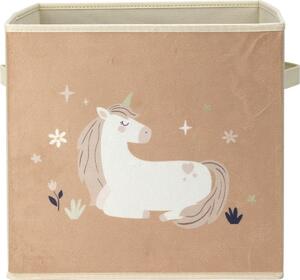 Unicorn dream gyerek textil doboz bézs,32 x 32 x 30 cm