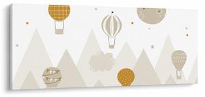 Kép - Repülő léggömbök (120x50 cm)