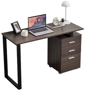 Stockton sötétbarna íróasztal 2 fiókkal, 1 tárolóval (120x50x75 cm)
